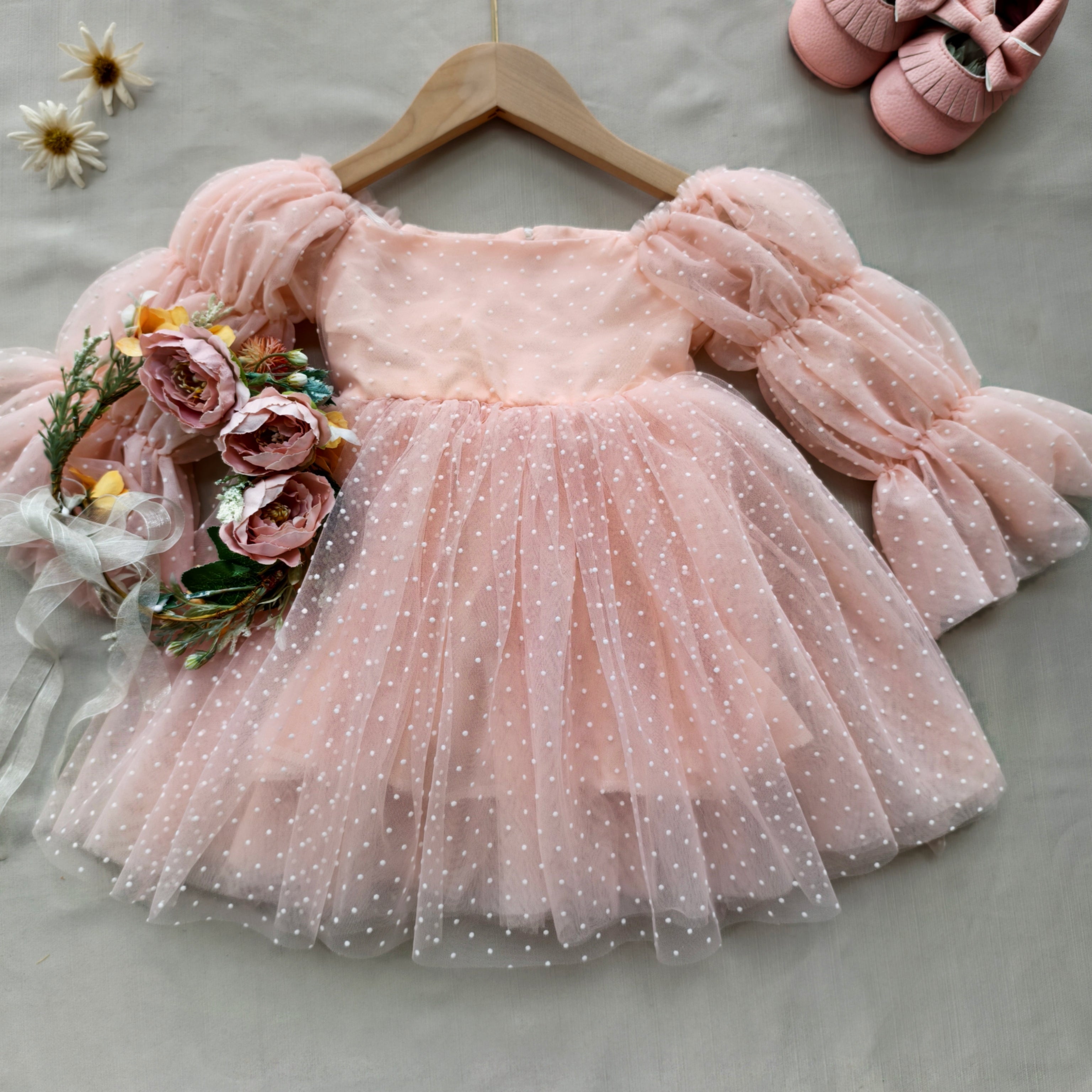 Pink Princess Swiss Dot Dress