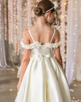 Celeste Rose Satin Dress - Ivory (Made to order)