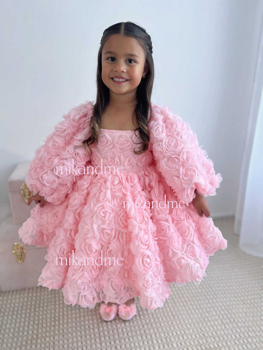 Rose Dress & Hair Bow - MIK & Me Exclusive (Made to order) 🩷