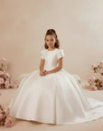 Ivory Mikado Flower Girl Dress MIK & ME Exclusive (Made to order)