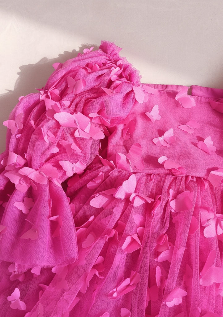 Hot Pink Butterfly Party Dress