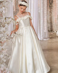 Celeste Rose Satin Dress - Ivory (Made to order)