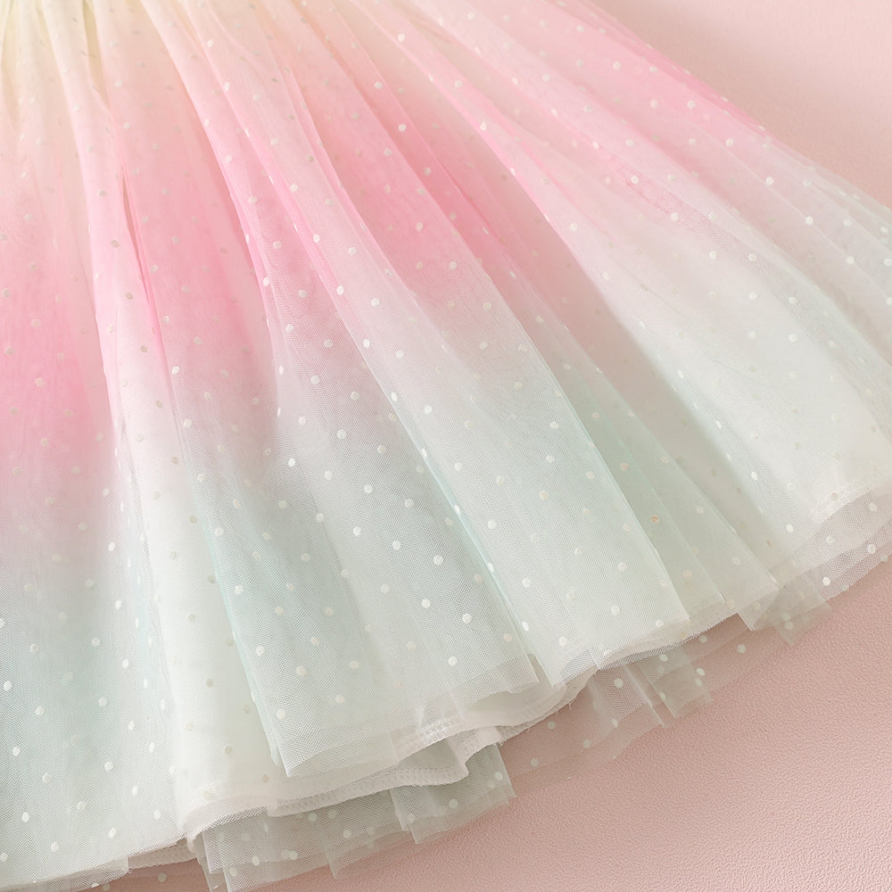 Swiss Dot Tutu Dress - Rainbow