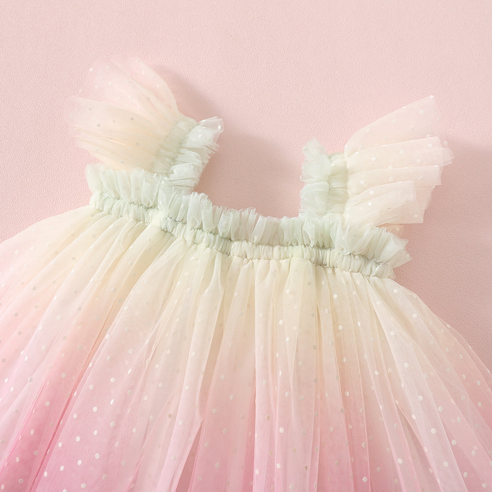 Swiss Dot Tutu Dress - Rainbow