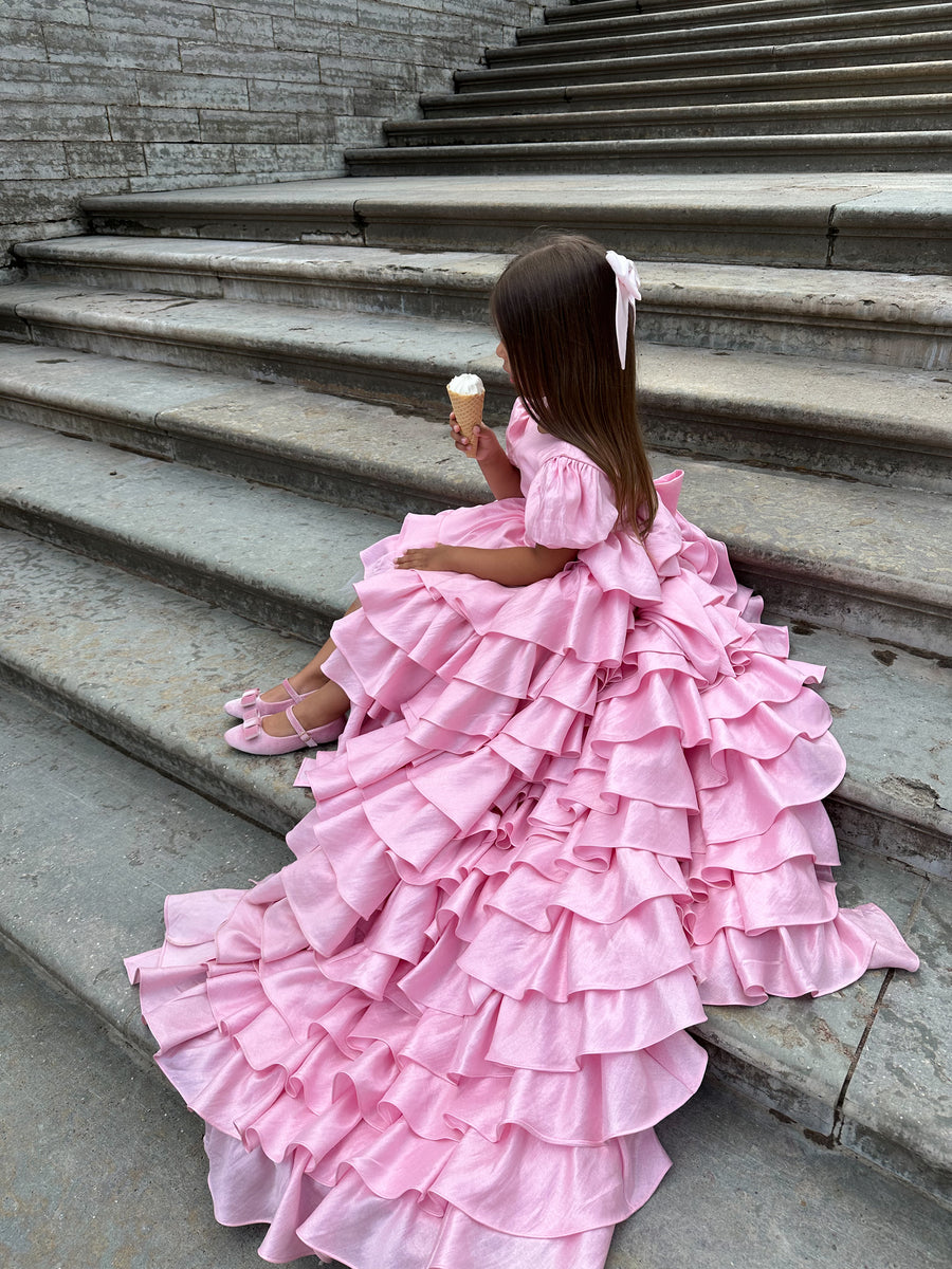 Isabella Special Occasion Dress - Full length with removable train (Hot Pink) 💕
