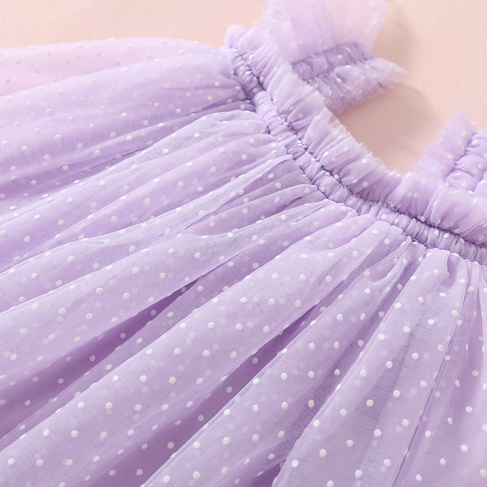 Swiss Dot Tutu Dress - Lilac