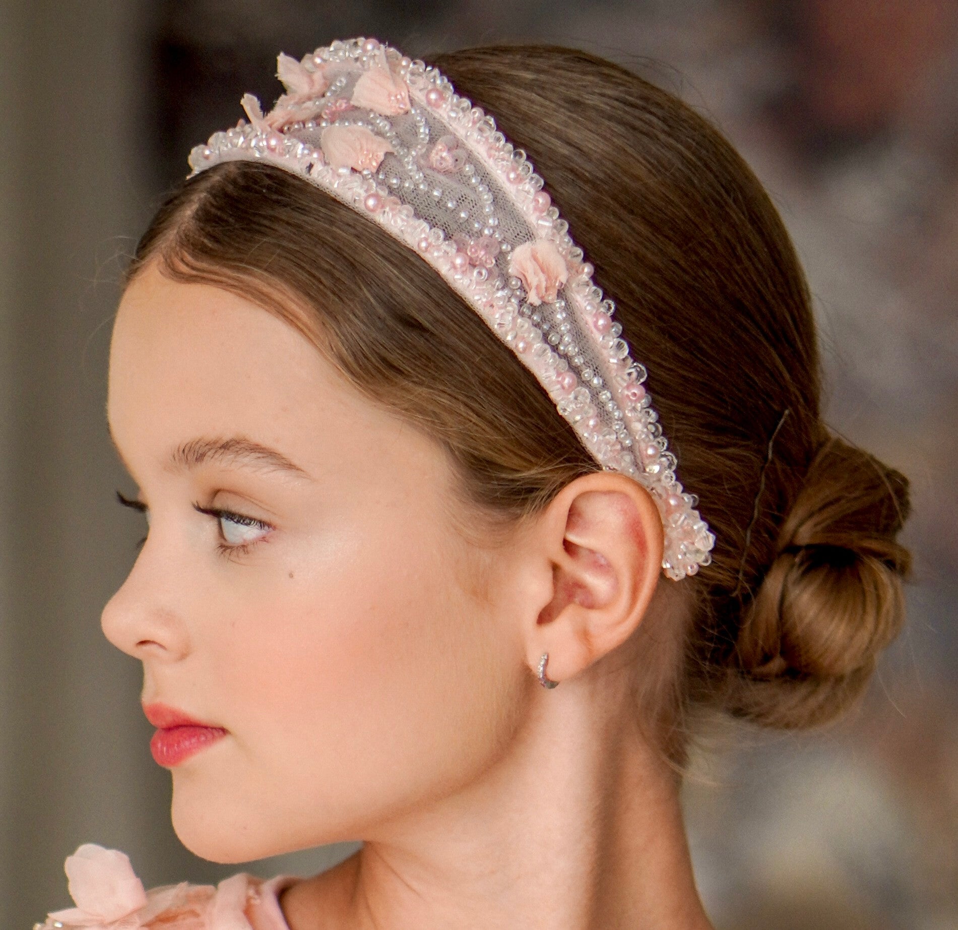 Pink Embroidery Handmade Hairband