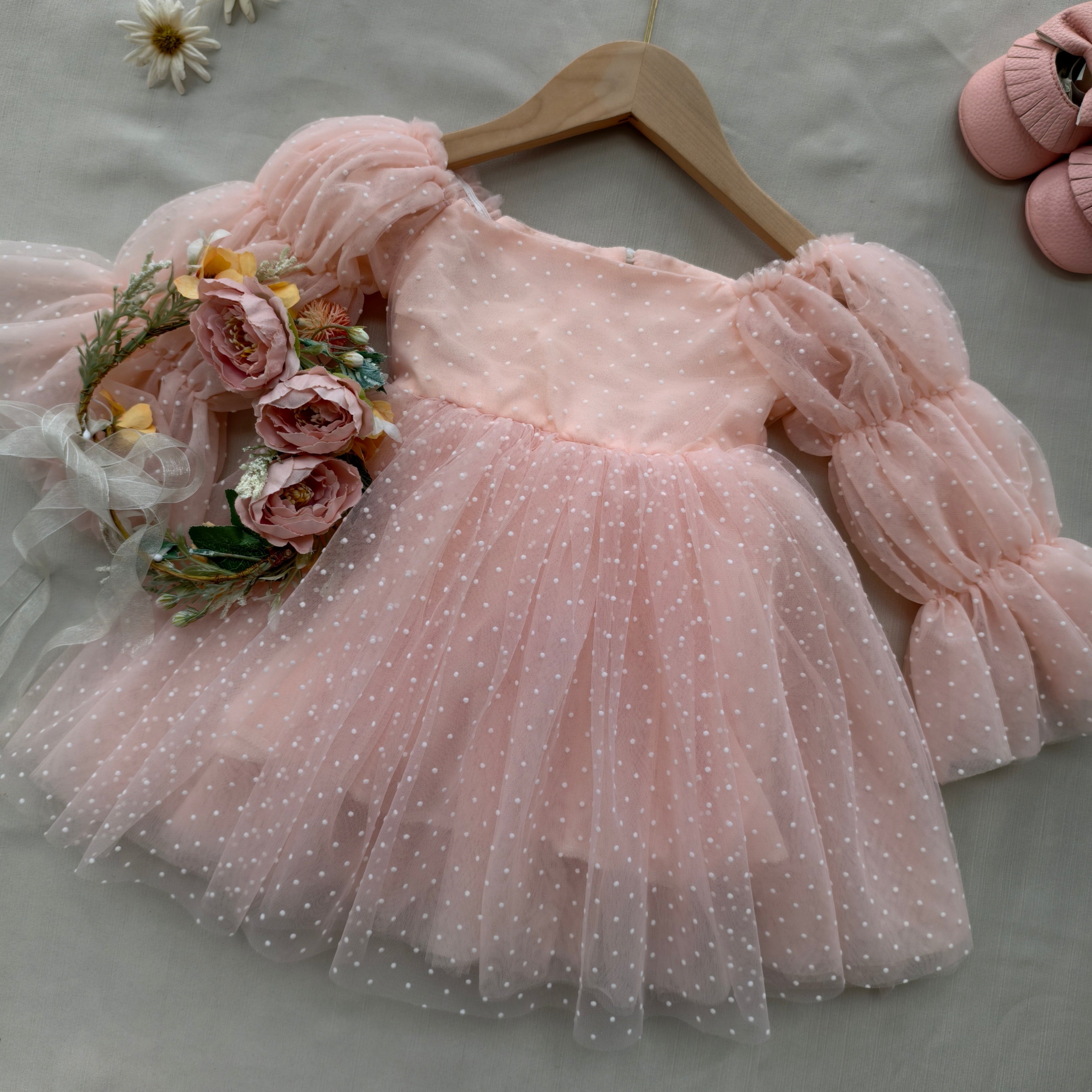 Pink Princess Swiss Dot Dress