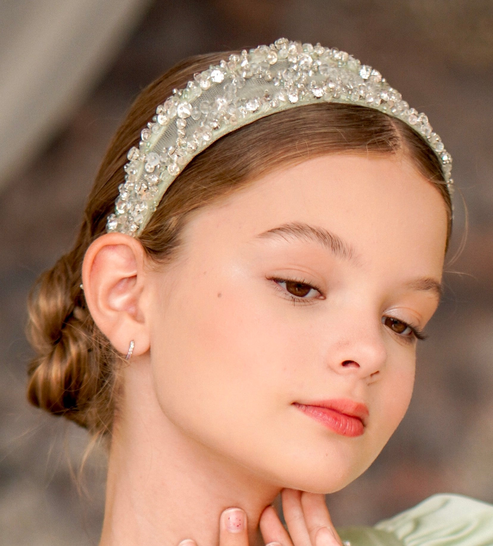 Mint Green Embroidery Handmade Hairband