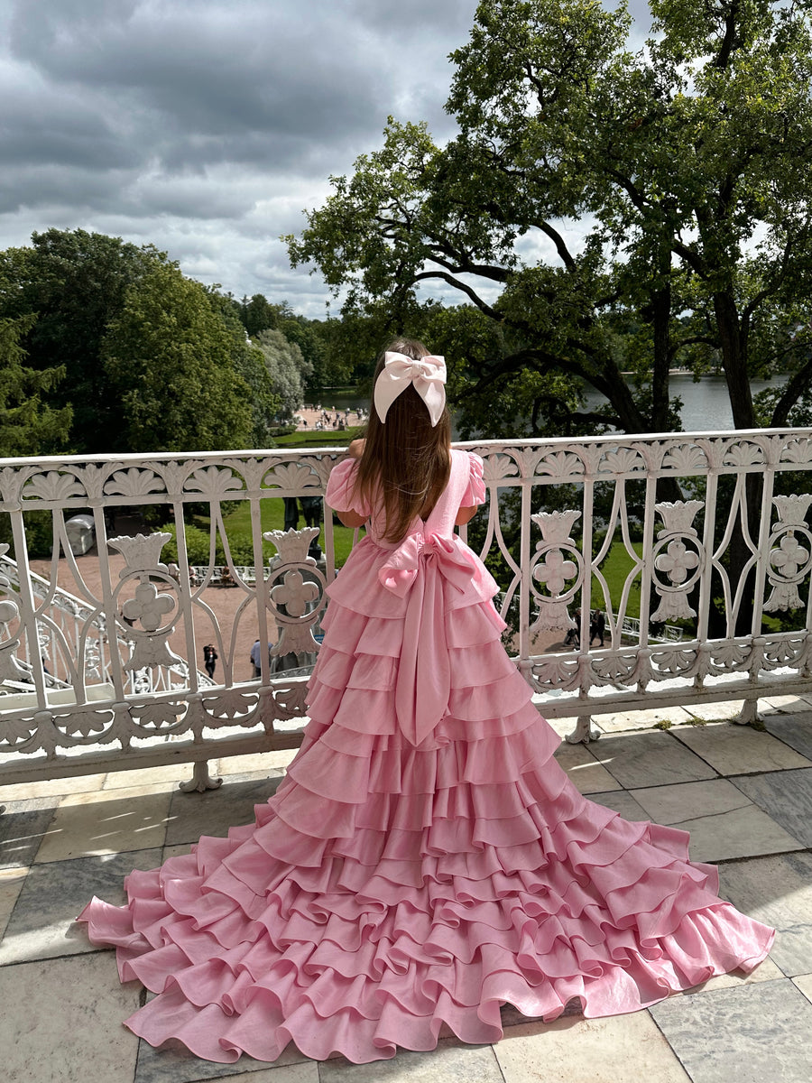 Isabella Special Occasion Dress - Full length with removable train (Hot Pink) 💕