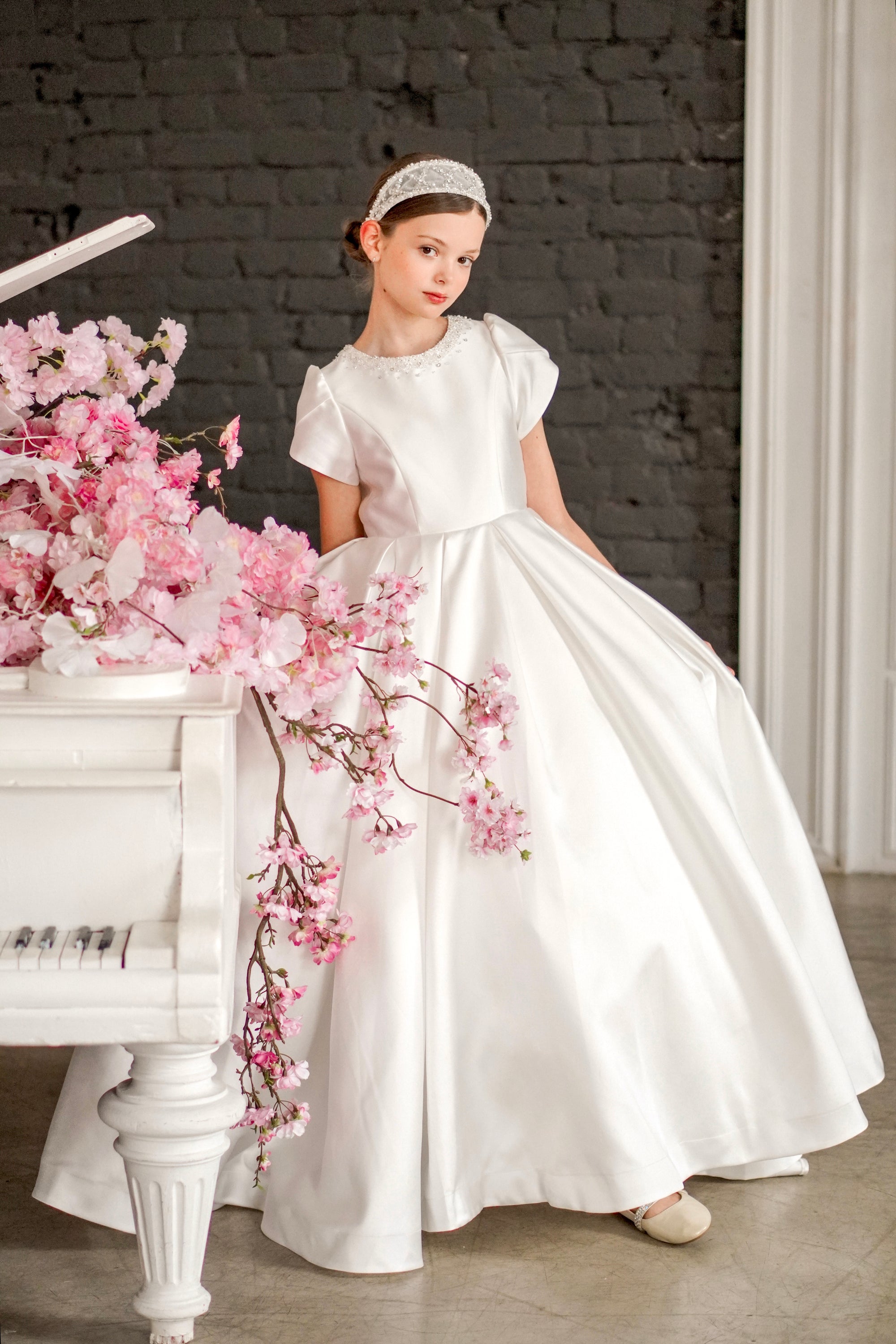 Adeline Mikado Satin Dress - Made to order