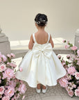 Sophia Mikado Flower Girl Dress - Ankle Length (Made to order) Ivory