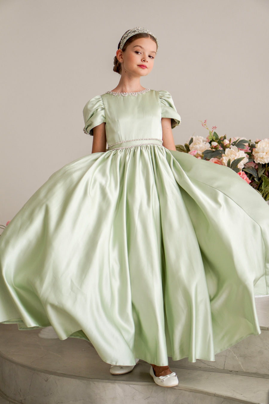 Emerald Garden Dress & Matching Hairband