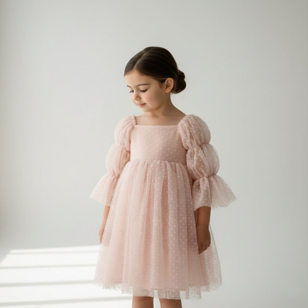 Pink Princess Swiss Dot Dress