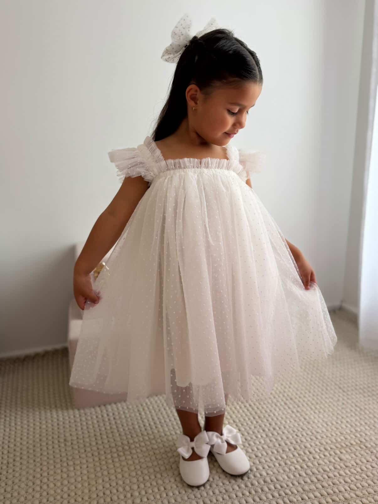 Swiss Dot Tutu Dress - White