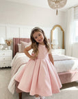 Sophia Mikado Flower Girl Dress - Ankle Length (Made to order) Pink