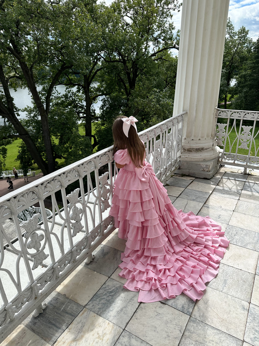 Isabella Special Occasion Dress - Full length with removable train (Hot Pink) 💕