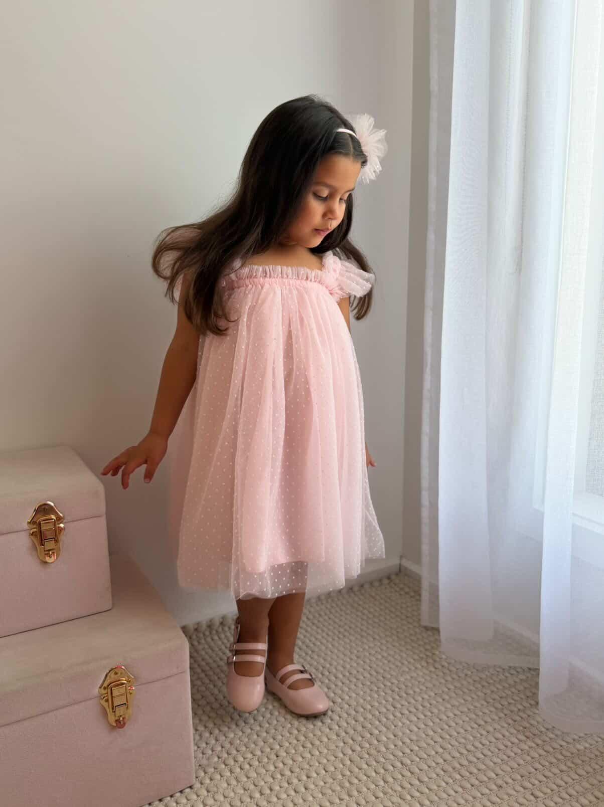 Swiss Dot Tutu Dress - Pink