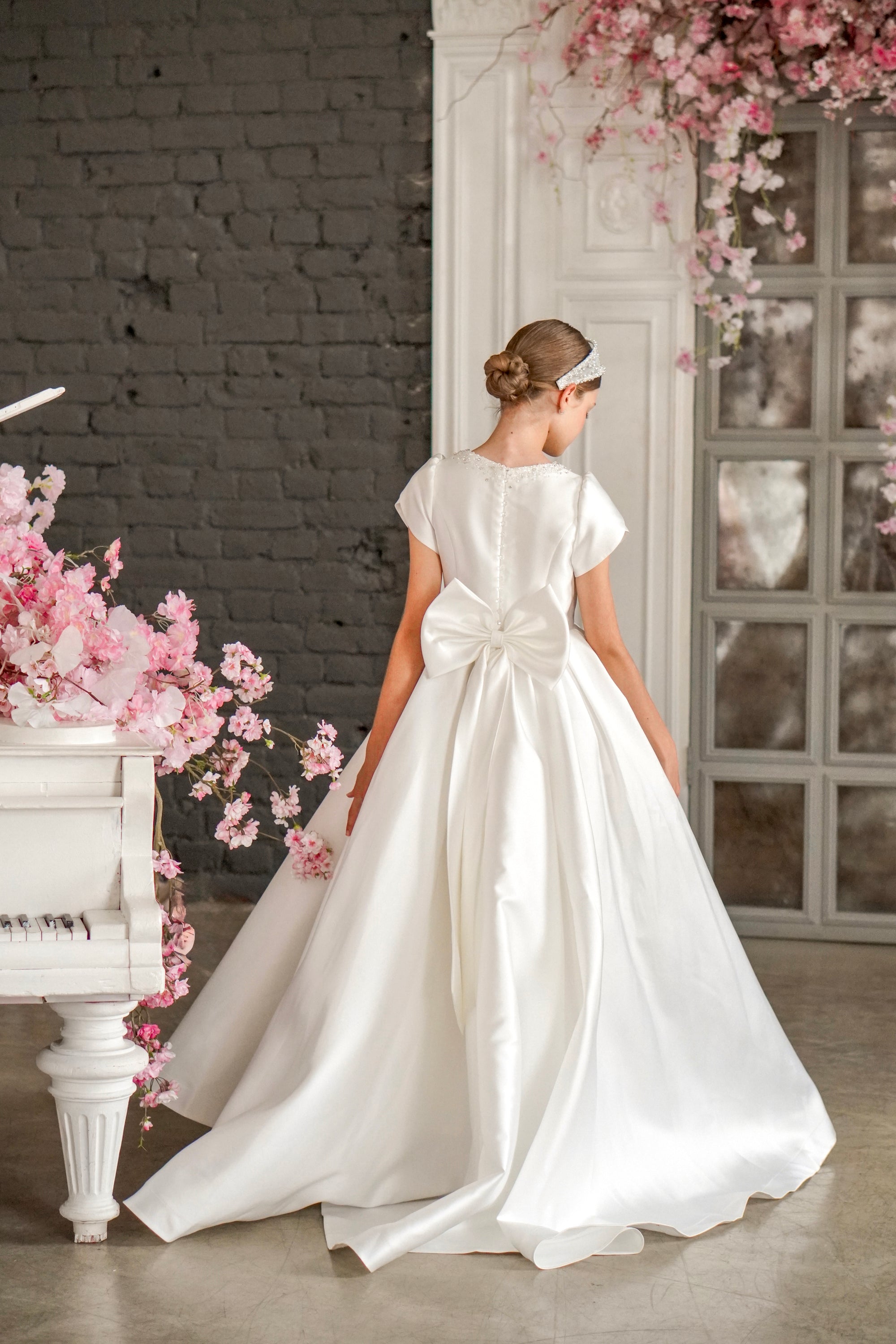 Adeline Mikado Satin Dress - Made to order