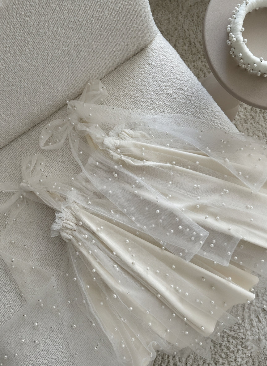 Pearl Girl Dress Ivory - Made To Order