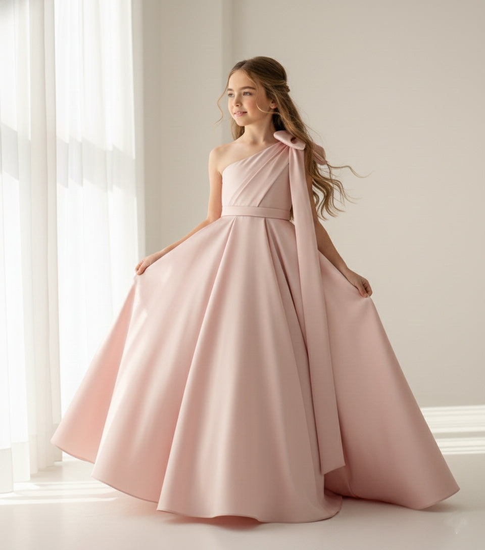 Jasmine Satin Girls Special Occasion Dress (Made to order) Pink 🩷