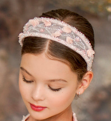 Pink Embroidery Handmade Hairband
