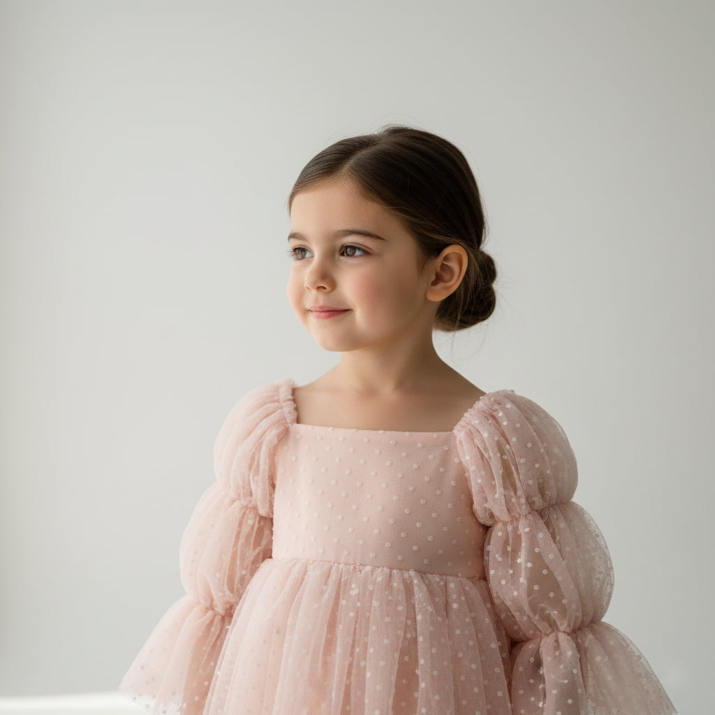 Pink Princess Swiss Dot Dress
