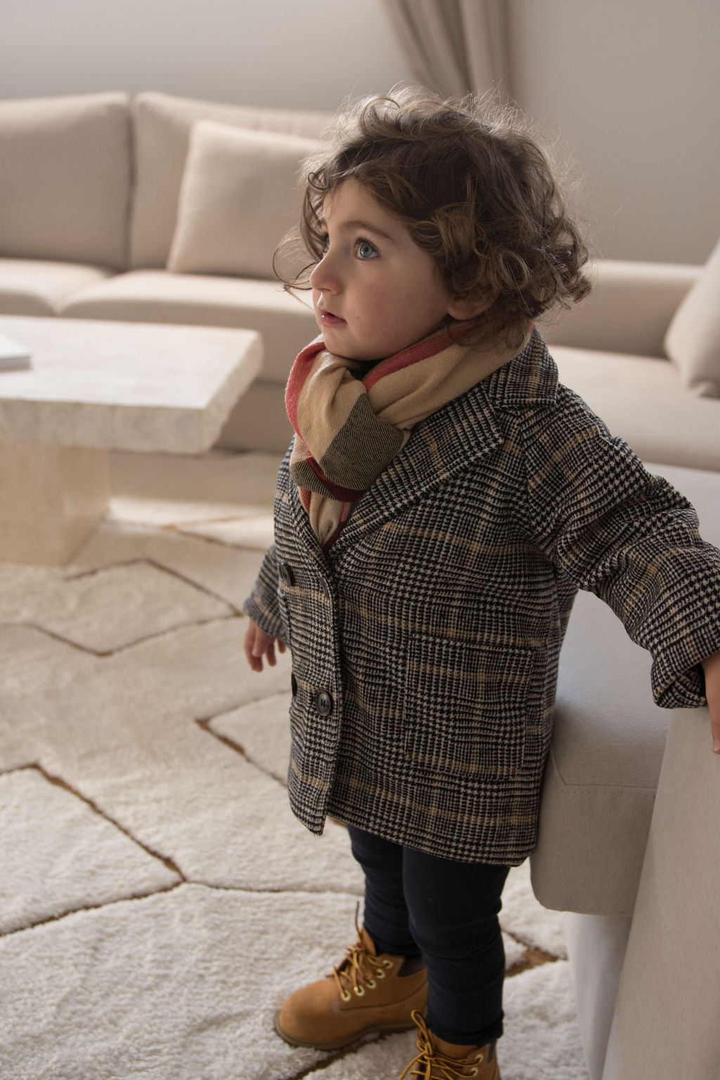 Winter Coat - Tan Check