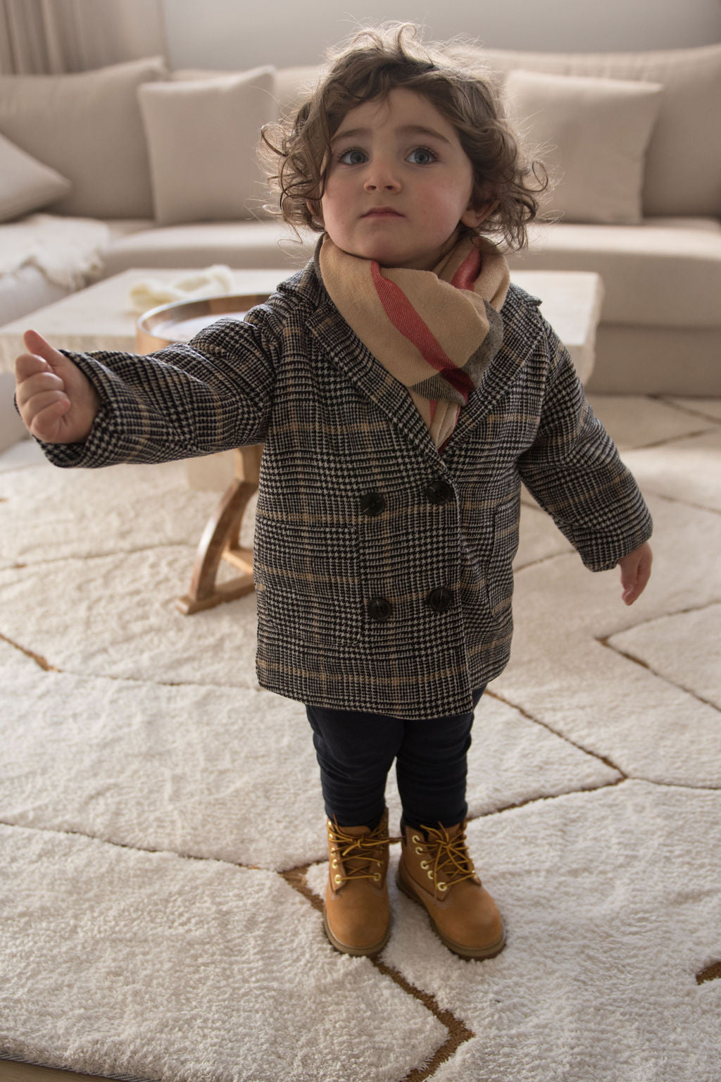 Winter Coat - Tan Check