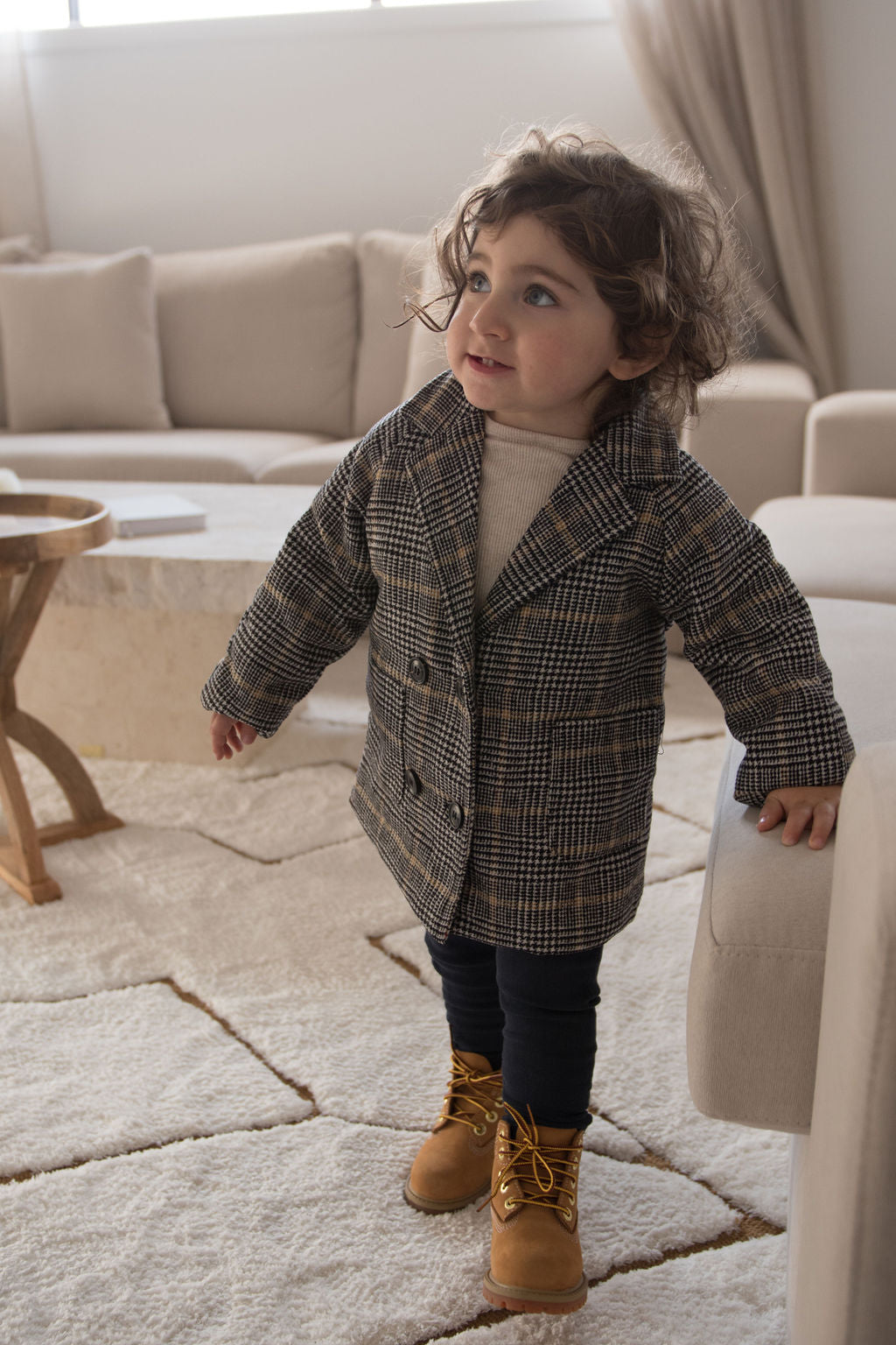 Winter Coat - Tan Check