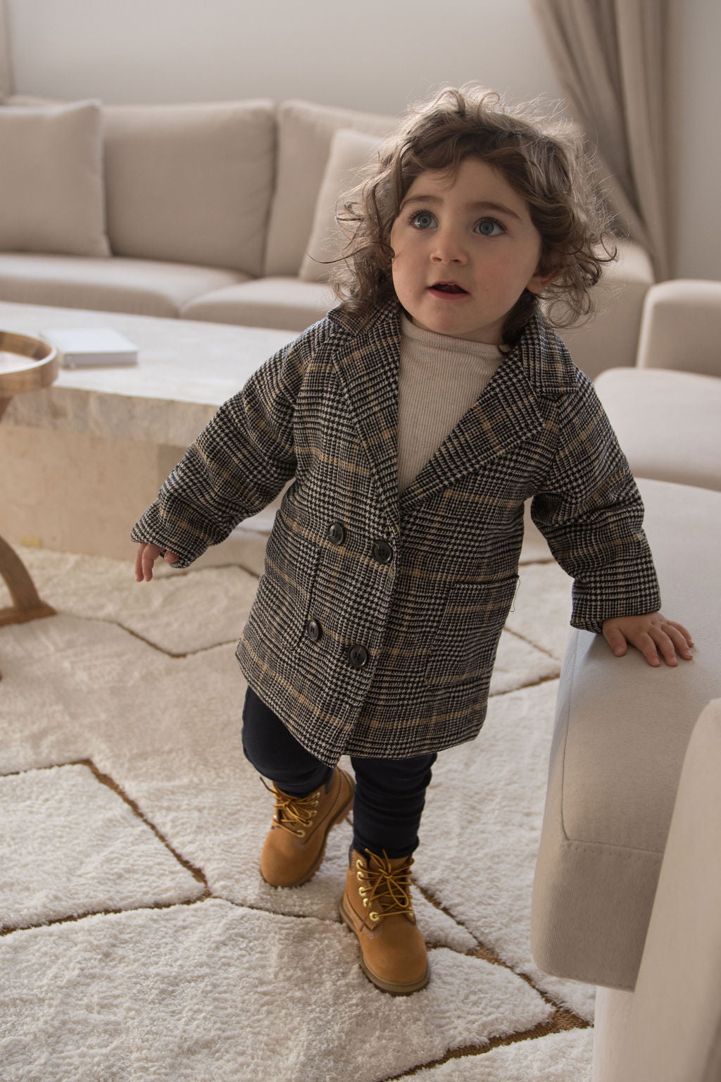 Winter Coat - Tan Check