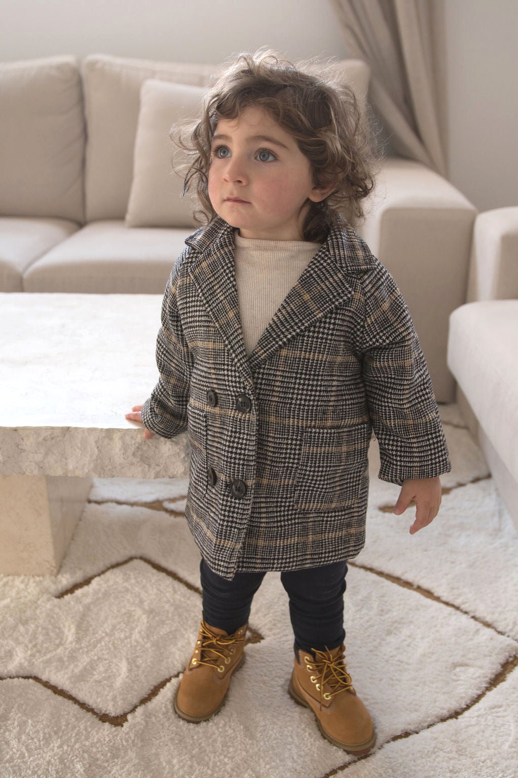 Winter Coat - Tan Check