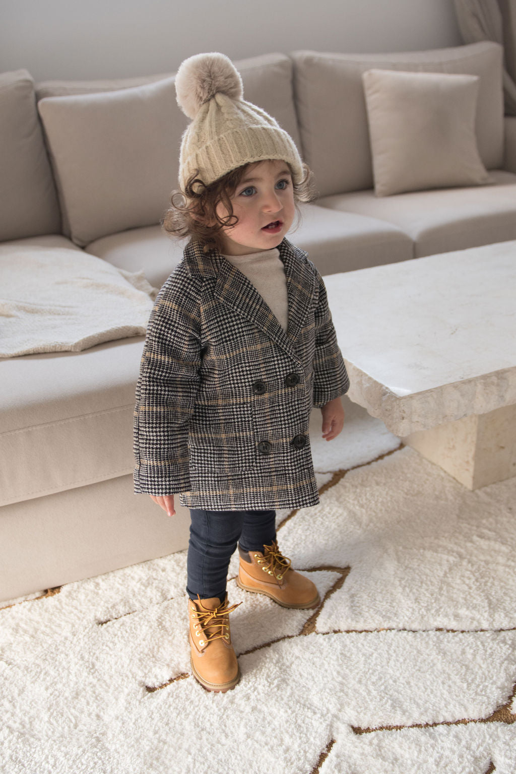 Winter Coat - Tan Check