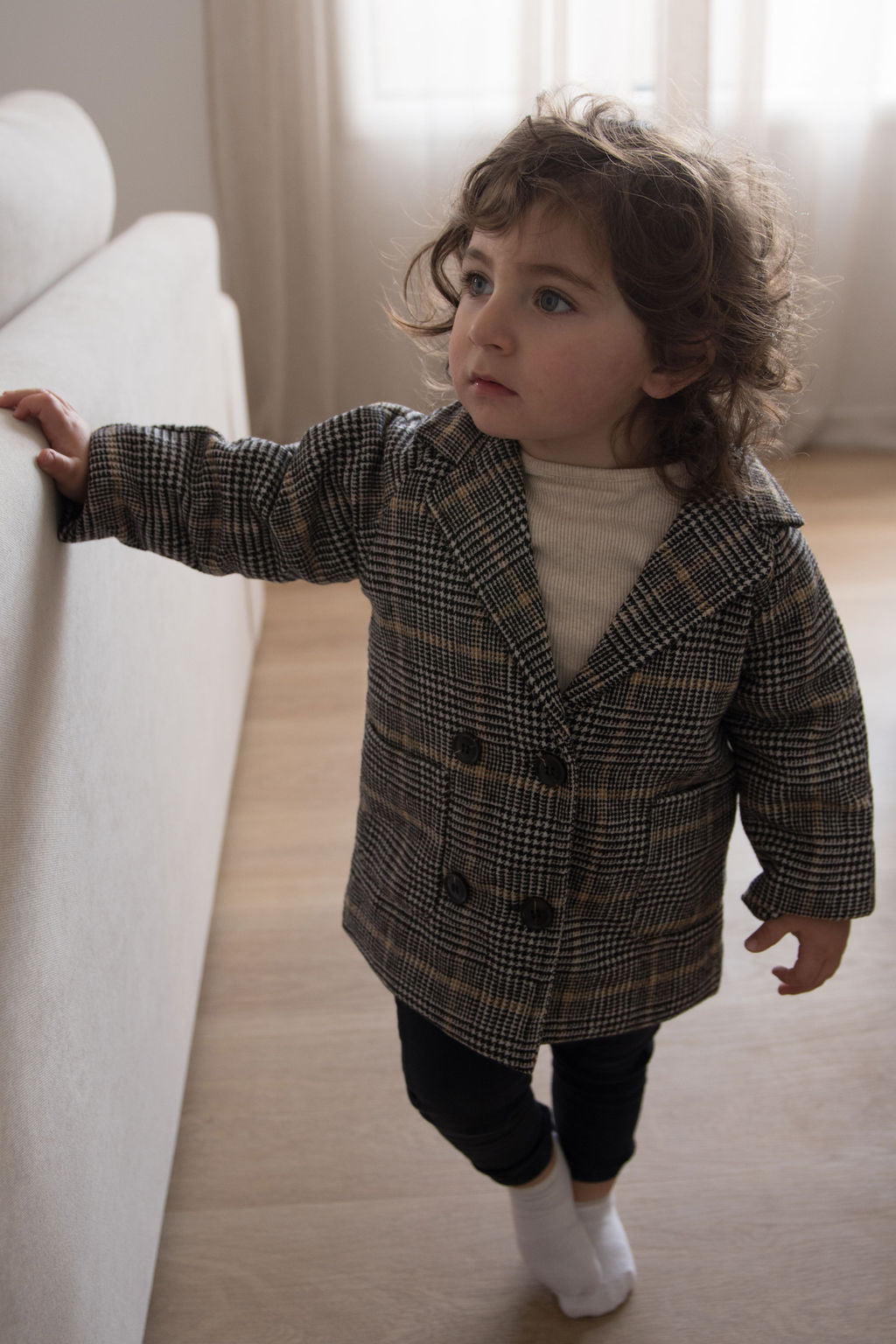 Winter Coat - Tan Check