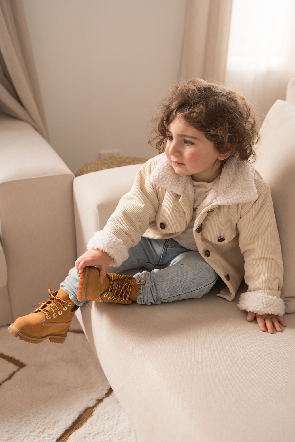 Cordjacke - Beige / Braun