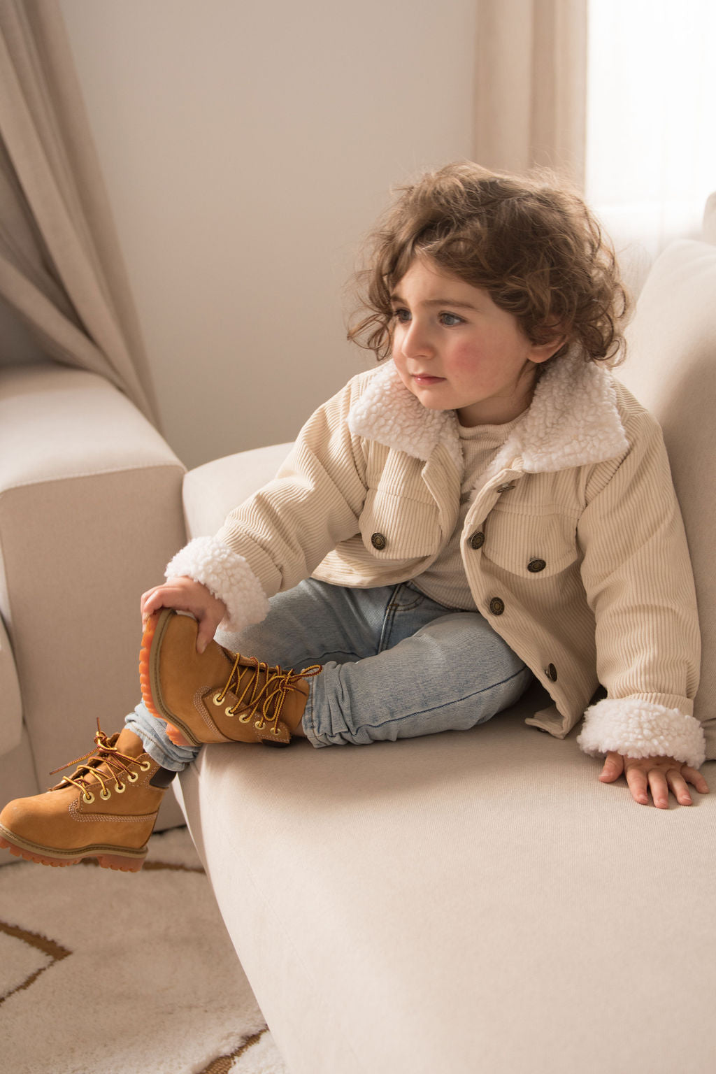 Cordjacke - Beige / Braun