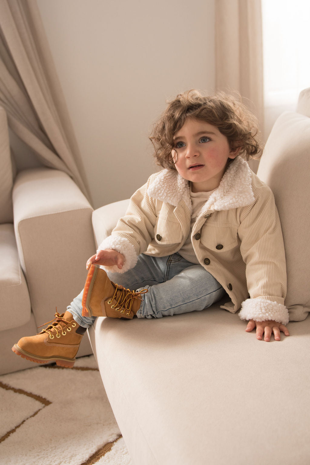 Cordjacke - Beige / Braun