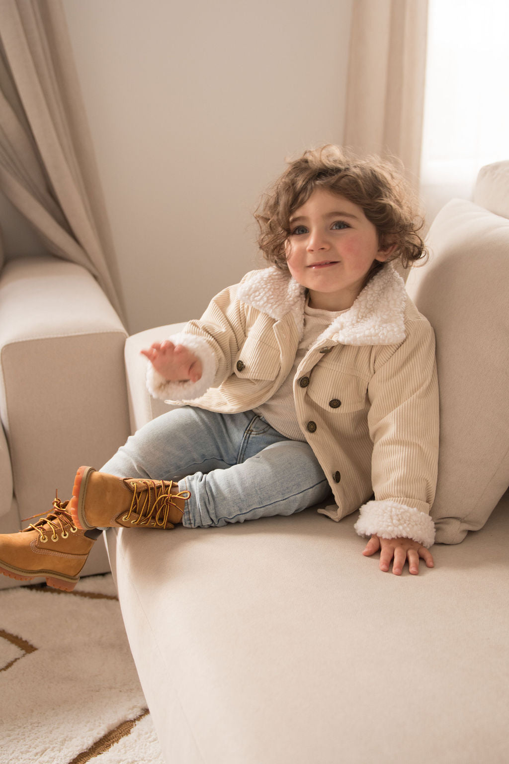 Cordjacke - Beige / Braun