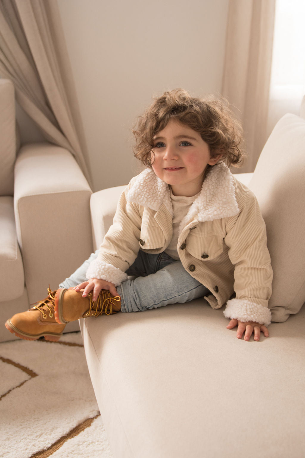 Cordjacke - Beige / Braun