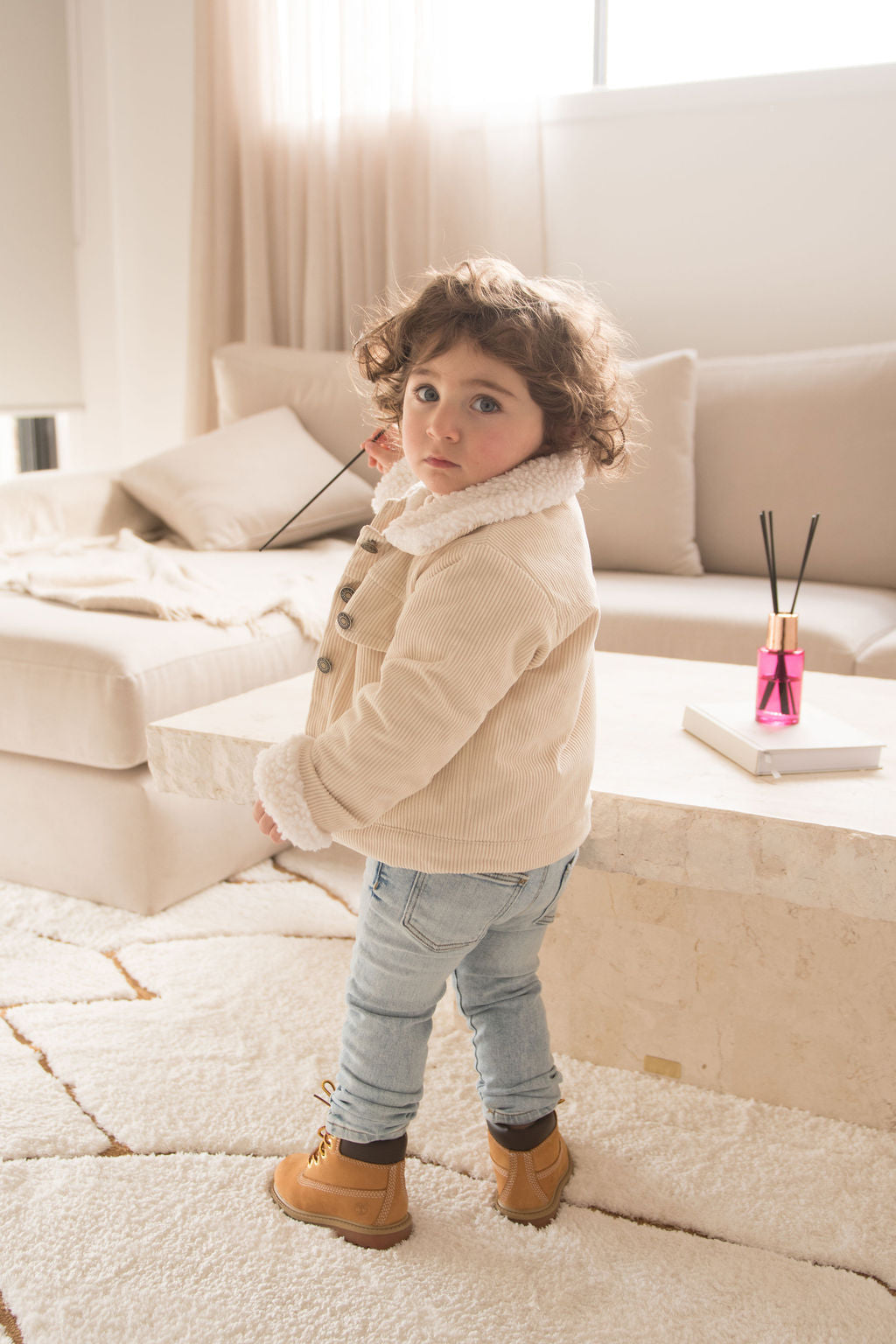 Cordjacke - Beige / Braun