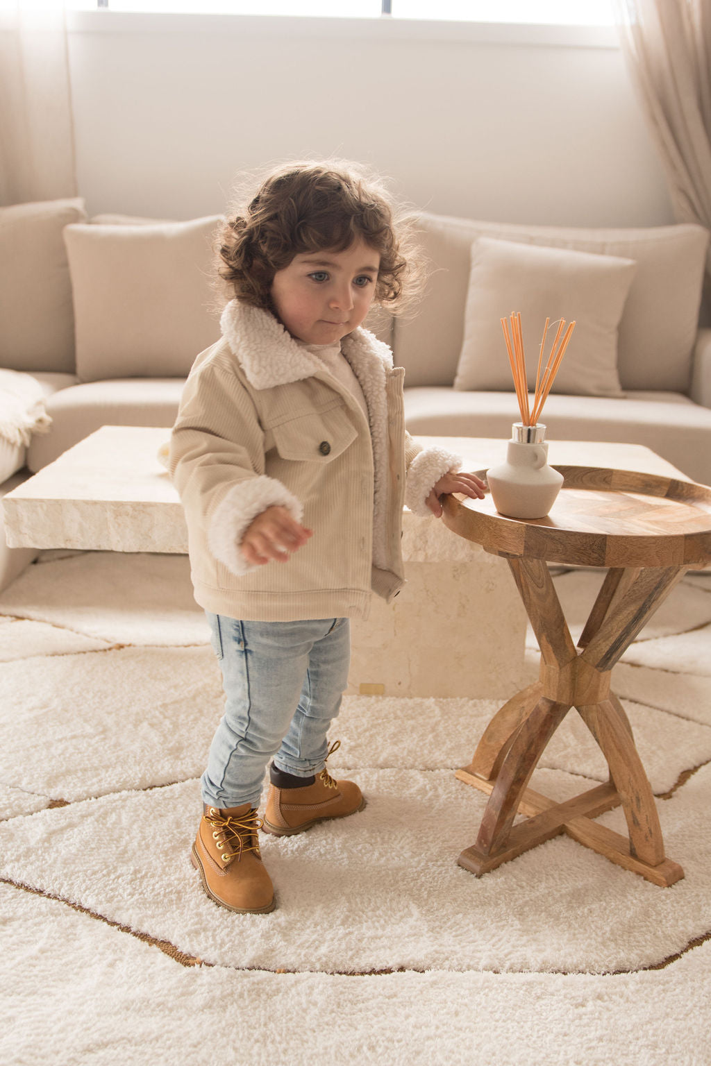 Cordjacke - Beige / Braun