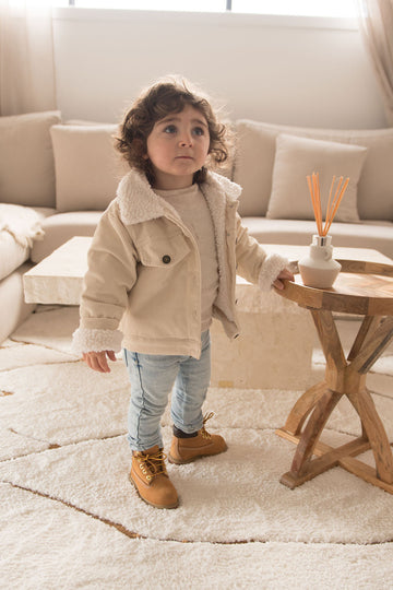 Cordjacke - Beige / Braun