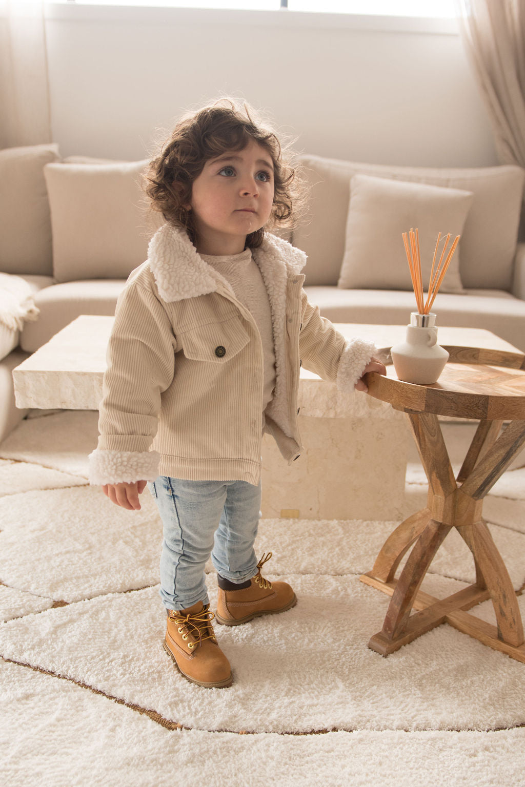 Cordjacke - Beige / Braun