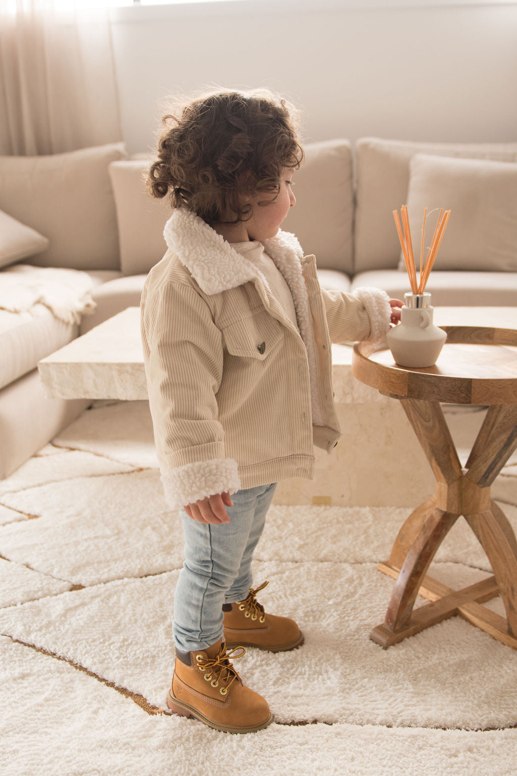Cordjacke - Beige / Braun
