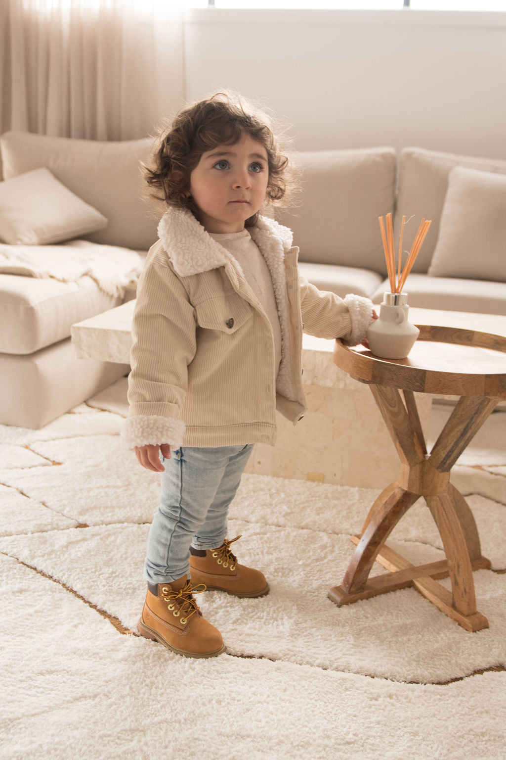 Cordjacke - Beige / Braun