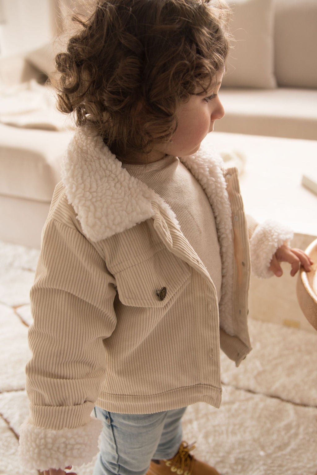 Cordjacke - Beige / Braun