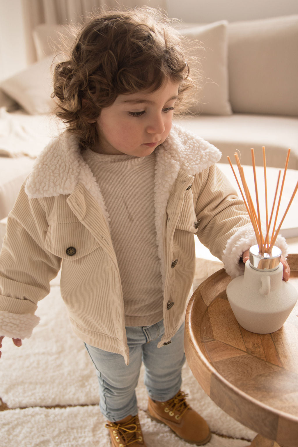 Corduroy Jacket - Beige / Brown