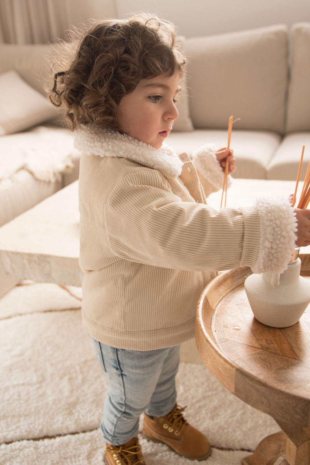 Corduroy Jacket - Beige / Brown