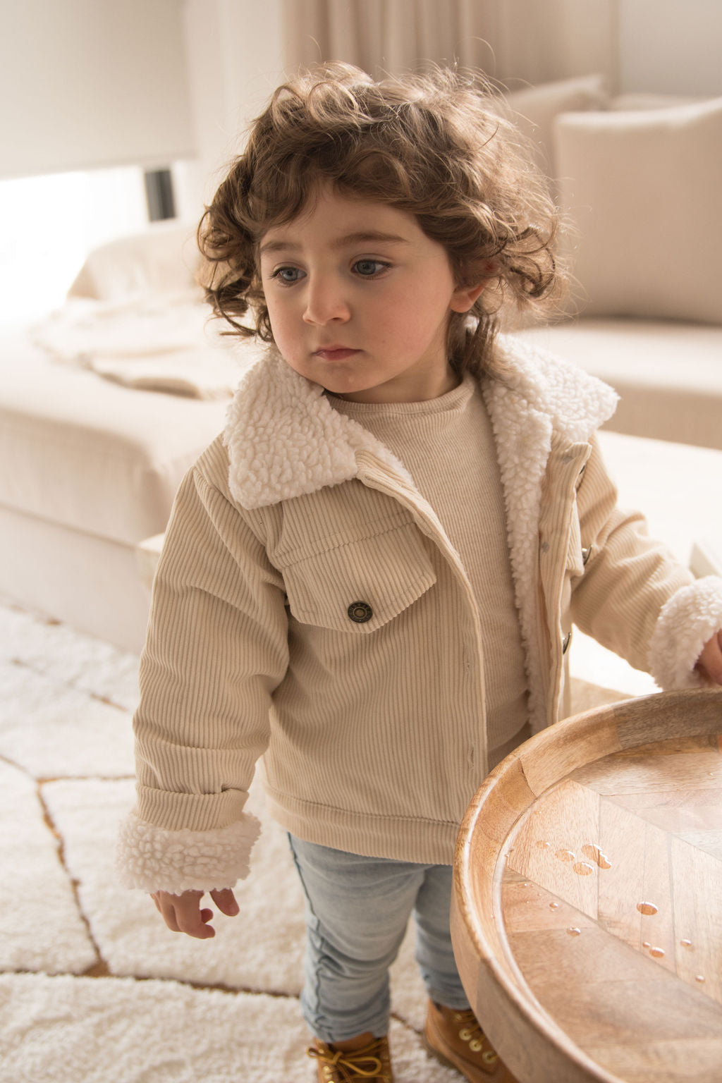 Cordjacke - Beige / Braun