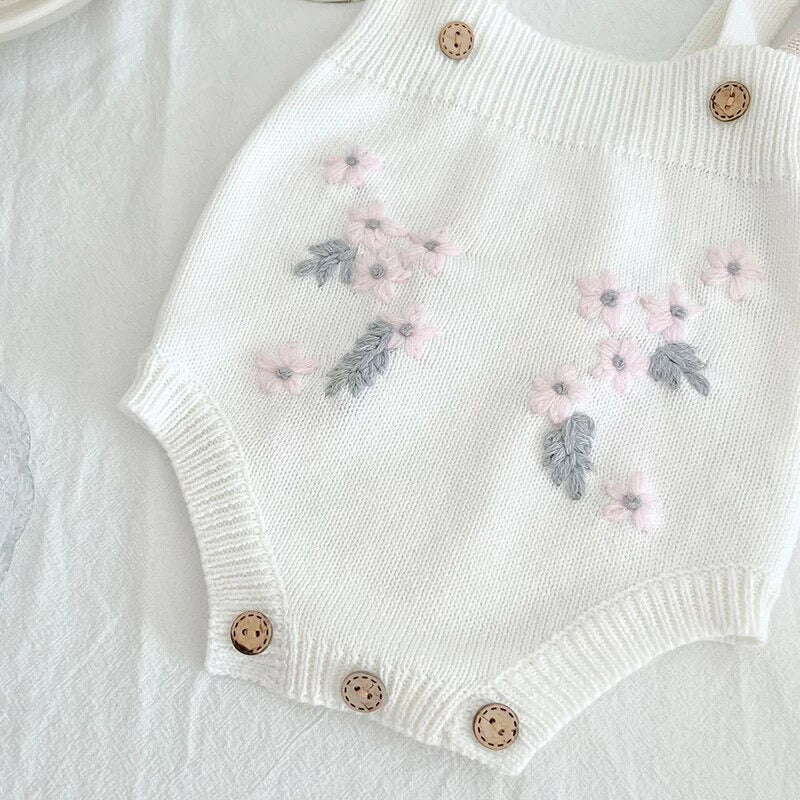 Evelyn Floral Knit Cardigan and Overalls